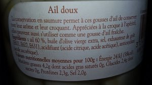 contre étiquette ail doux menes